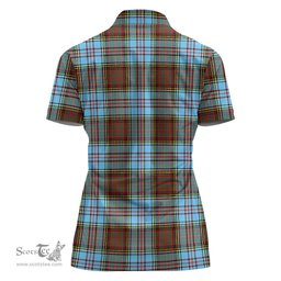 Scottish Anderson Ancient Clan Tartan Polo Shirt with Family Crest For Women, Women's Scottish Polo Shirt Scottish Plaid Tartan Plaid - ScotsTee - scotstee.com