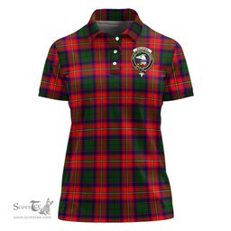 Scottish Belshes Clan Tartan Polo Shirt with Family Crest For Women, Women's Scottish Polo Shirt Scottish Plaid Tartan Plaid - ScotsTee - scotstee.com