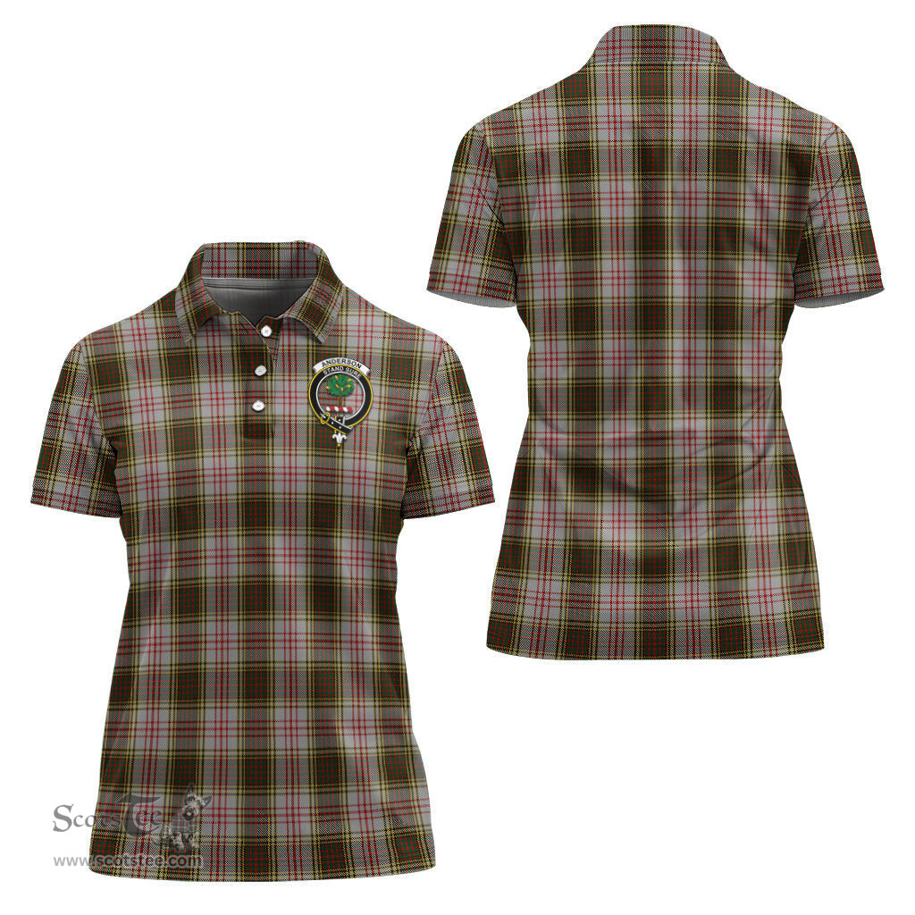 Scottish Anderson Dress Clan Tartan Polo Shirt with Family Crest For Women, Women's Scottish Polo Shirt Scottish Plaid Tartan Plaid - ScotsTee - scotstee.com