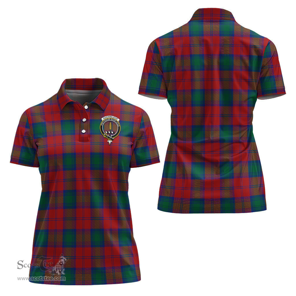 Scottish Auchinleck Clan Tartan Polo Shirt with Family Crest For Women, Women's Scottish Polo Shirt Scottish Plaid Tartan Plaid - ScotsTee - scotstee.com