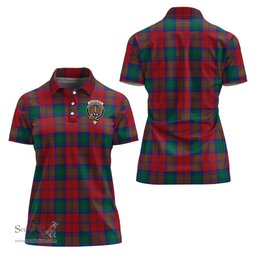 Scottish Auchinleck Clan Tartan Polo Shirt with Family Crest For Women, Women's Scottish Polo Shirt Scottish Plaid Tartan Plaid - ScotsTee - scotstee.com