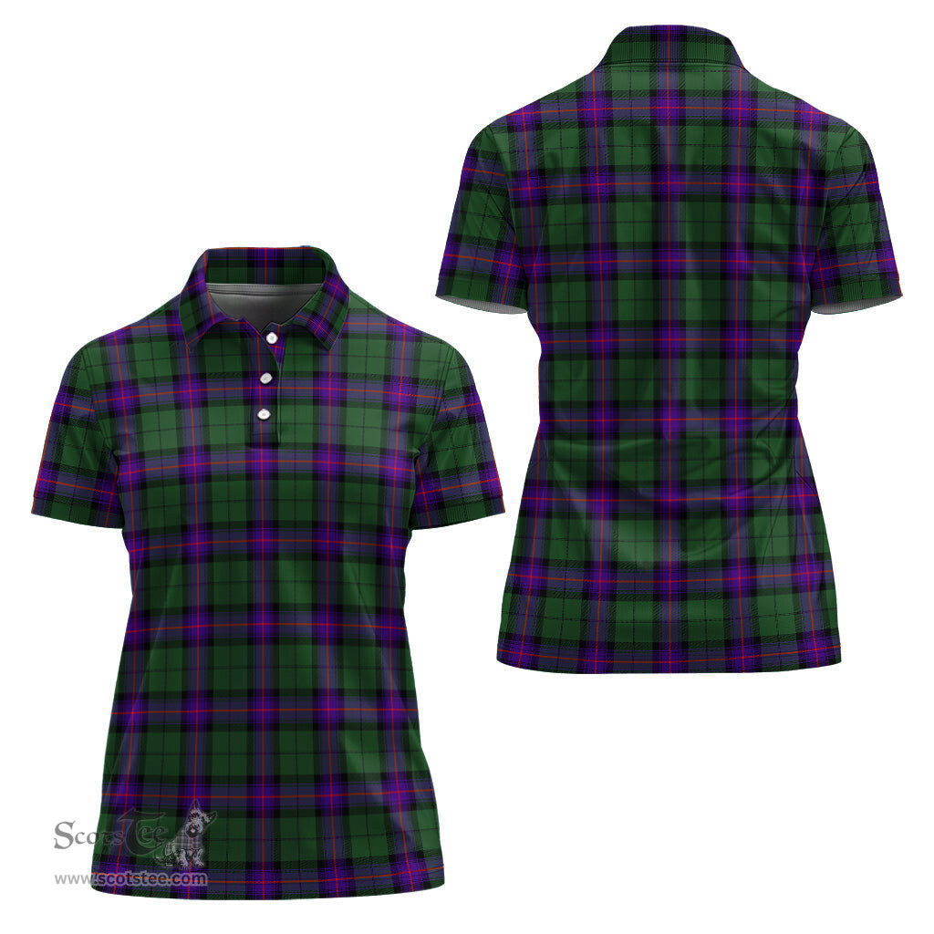 Scottish Armstrong Modern Clan Tartan Polo Shirt For Women, Women's Scottish Polo Shirt Scottish Plaid Tartan Plaid - ScotsTee - scotstee.com