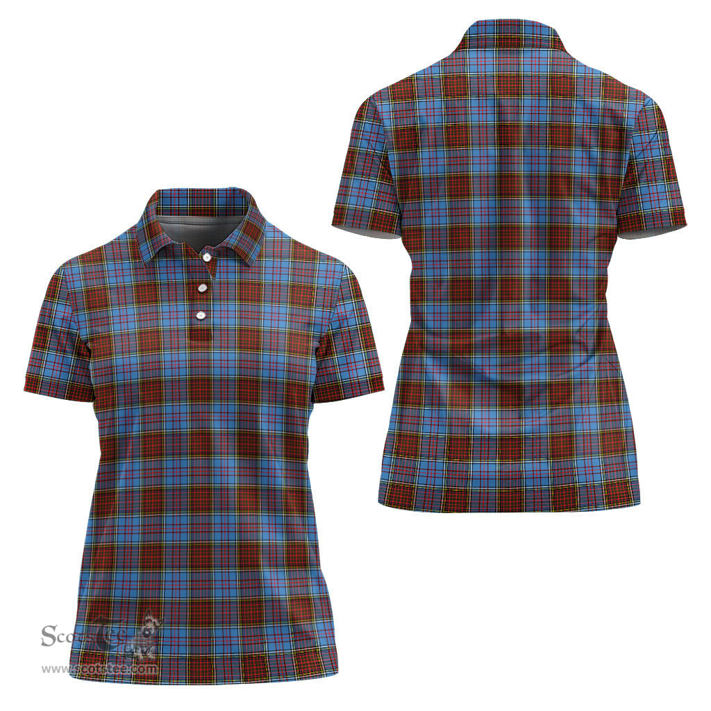 Scottish Anderson Modern Clan Tartan Polo Shirt For Women, Women's Scottish Polo Shirt Scottish Plaid Tartan Plaid - ScotsTee - scotstee.com