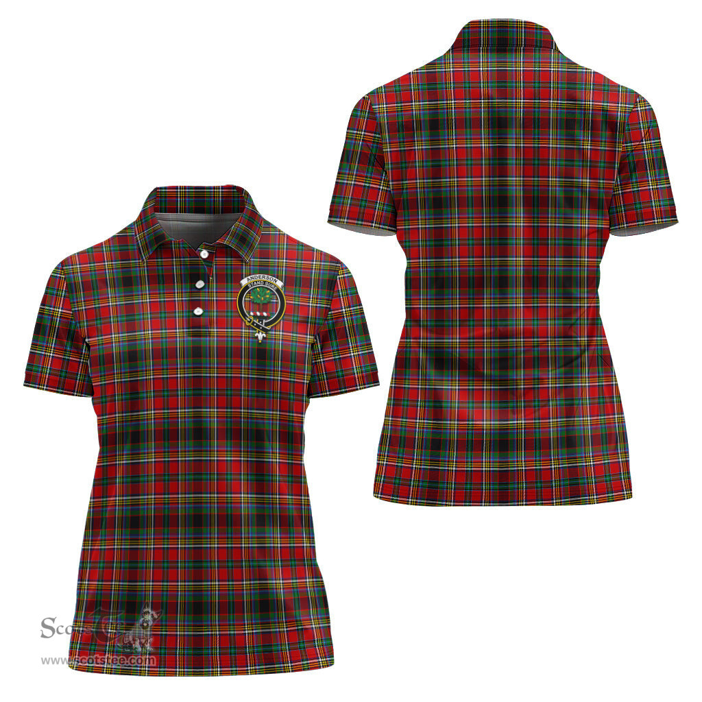 Scottish Anderson of Arbrake Clan Tartan Polo Shirt with Family Crest For Women, Women's Scottish Polo Shirt Scottish Plaid Tartan Plaid - ScotsTee - scotstee.com