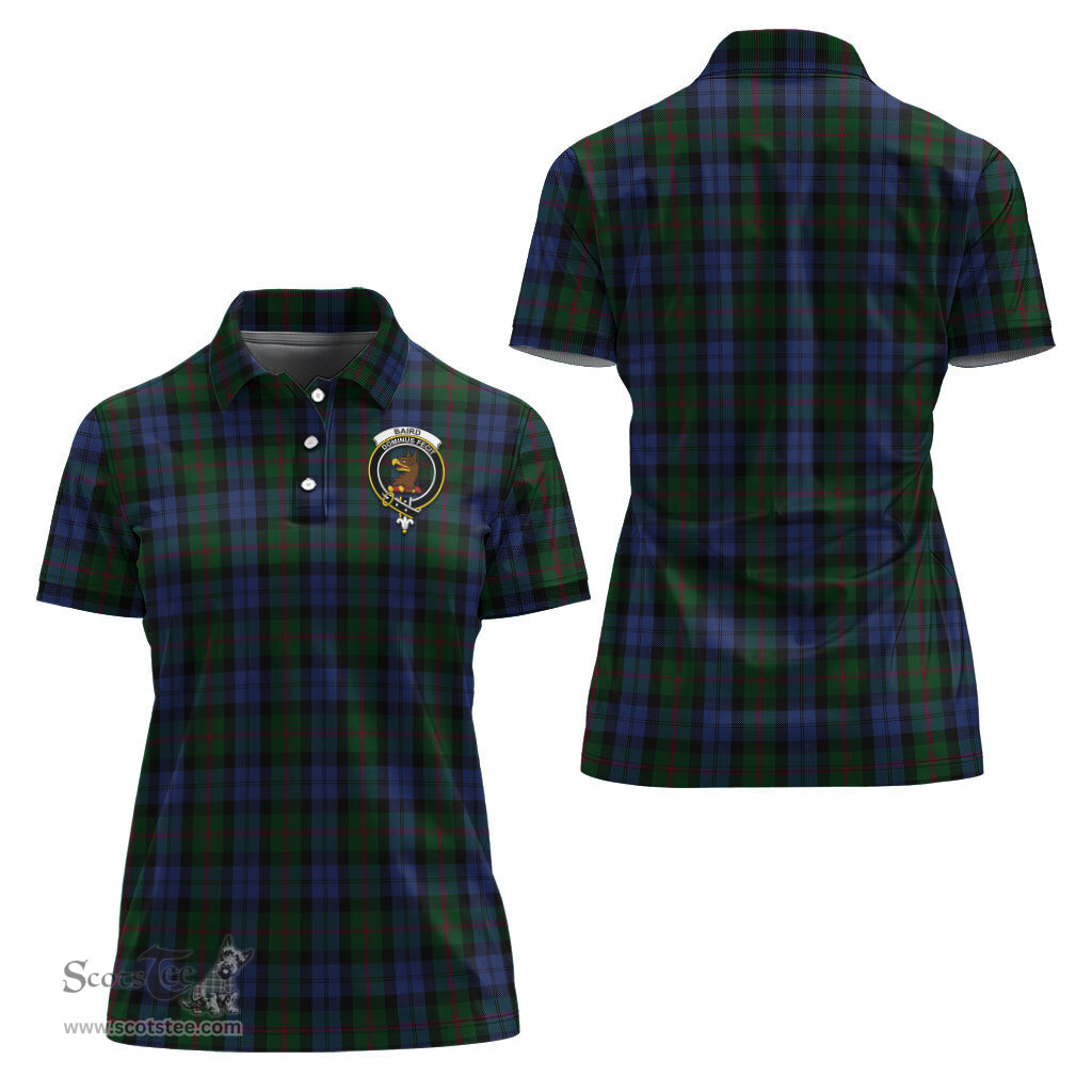 Scottish Baird Clan Tartan Polo Shirt with Family Crest For Women, Women's Scottish Polo Shirt Scottish Plaid Tartan Plaid - ScotsTee - scotstee.com