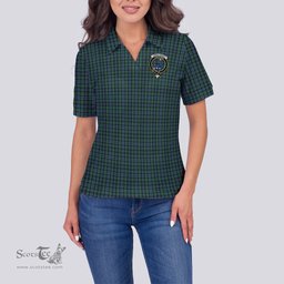 Scottish Arbuthnot Clan Tartan Polo Shirt with Family Crest For Women, Women's Scottish Polo Shirt Scottish Plaid Tartan Plaid - ScotsTee - scotstee.com