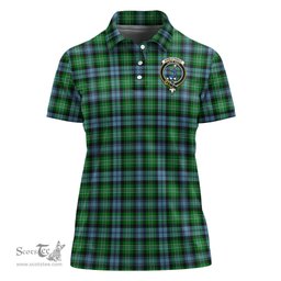 Scottish Arbuthnot Ancient Clan Tartan Polo Shirt with Family Crest For Women, Women's Scottish Polo Shirt Scottish Plaid Tartan Plaid - ScotsTee - scotstee.com