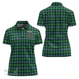Scottish Arbuthnot Ancient Clan Tartan Polo Shirt with Family Crest For Women, Women's Scottish Polo Shirt Scottish Plaid Tartan Plaid - ScotsTee - scotstee.com