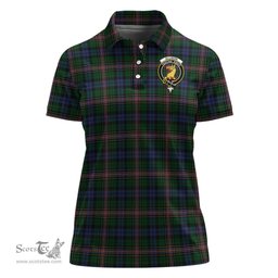 Scottish Allison Clan Tartan Polo Shirt with Family Crest For Women, Women's Scottish Polo Shirt Scottish Plaid Tartan Plaid - ScotsTee - scotstee.com