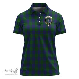 Scottish Barclay Clan Tartan Polo Shirt with Family Crest For Women, Women's Scottish Polo Shirt Scottish Plaid Tartan Plaid - ScotsTee - scotstee.com