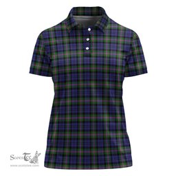 Scottish Baird Modern Clan Tartan Polo Shirt For Women, Women's Scottish Polo Shirt Scottish Plaid Tartan Plaid - ScotsTee - scotstee.com
