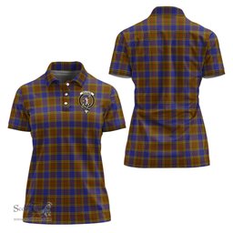 Scottish Balfour Modern Clan Tartan Polo Shirt with Family Crest For Women, Women's Scottish Polo Shirt Scottish Plaid Tartan Plaid - ScotsTee - scotstee.com