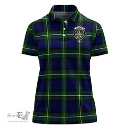 Scottish Bannerman Clan Tartan Polo Shirt with Family Crest For Women, Women's Scottish Polo Shirt Scottish Plaid Tartan Plaid - ScotsTee - scotstee.com