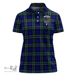 Scottish Arbuthnot Modern Clan Tartan Polo Shirt with Family Crest For Women, Women's Scottish Polo Shirt Scottish Plaid Tartan Plaid - ScotsTee - scotstee.com