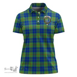 Scottish Barclay Hunting Ancient Clan Tartan Polo Shirt with Family Crest For Women, Women's Scottish Polo Shirt Scottish Plaid Tartan Plaid - ScotsTee - scotstee.com