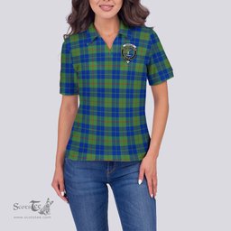 Scottish Barclay Hunting Ancient Clan Tartan Polo Shirt with Family Crest For Women, Women's Scottish Polo Shirt Scottish Plaid Tartan Plaid - ScotsTee - scotstee.com