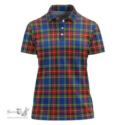 Scottish Bethune Clan Tartan Polo Shirt For Women, Women's Scottish Polo Shirt Scottish Plaid Tartan Plaid - ScotsTee - scotstee.com