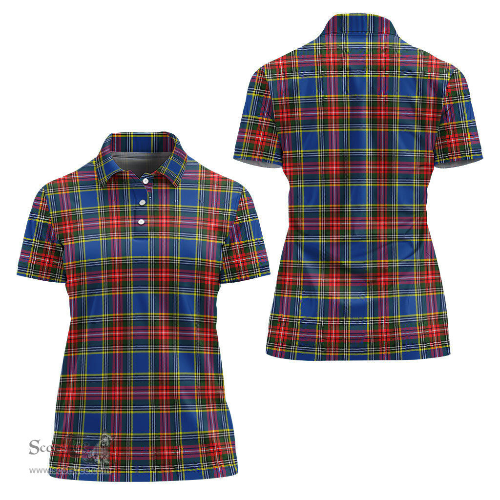 Scottish Bethune Clan Tartan Polo Shirt For Women, Women's Scottish Polo Shirt Scottish Plaid Tartan Plaid - ScotsTee - scotstee.com