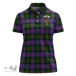 Scottish Blair Modern Clan Tartan Polo Shirt with Family Crest For Women, Women's Scottish Polo Shirt Scottish Plaid Tartan Plaid - ScotsTee - scotstee.com