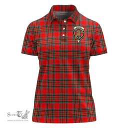 Scottish Binning Clan Tartan Polo Shirt with Family Crest For Women, Women's Scottish Polo Shirt Scottish Plaid Tartan Plaid - ScotsTee - scotstee.com