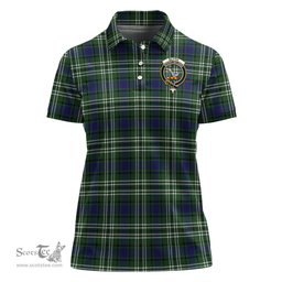 Scottish Blyth Clan Tartan Polo Shirt with Family Crest For Women, Women's Scottish Polo Shirt Scottish Plaid Tartan Plaid - ScotsTee - scotstee.com