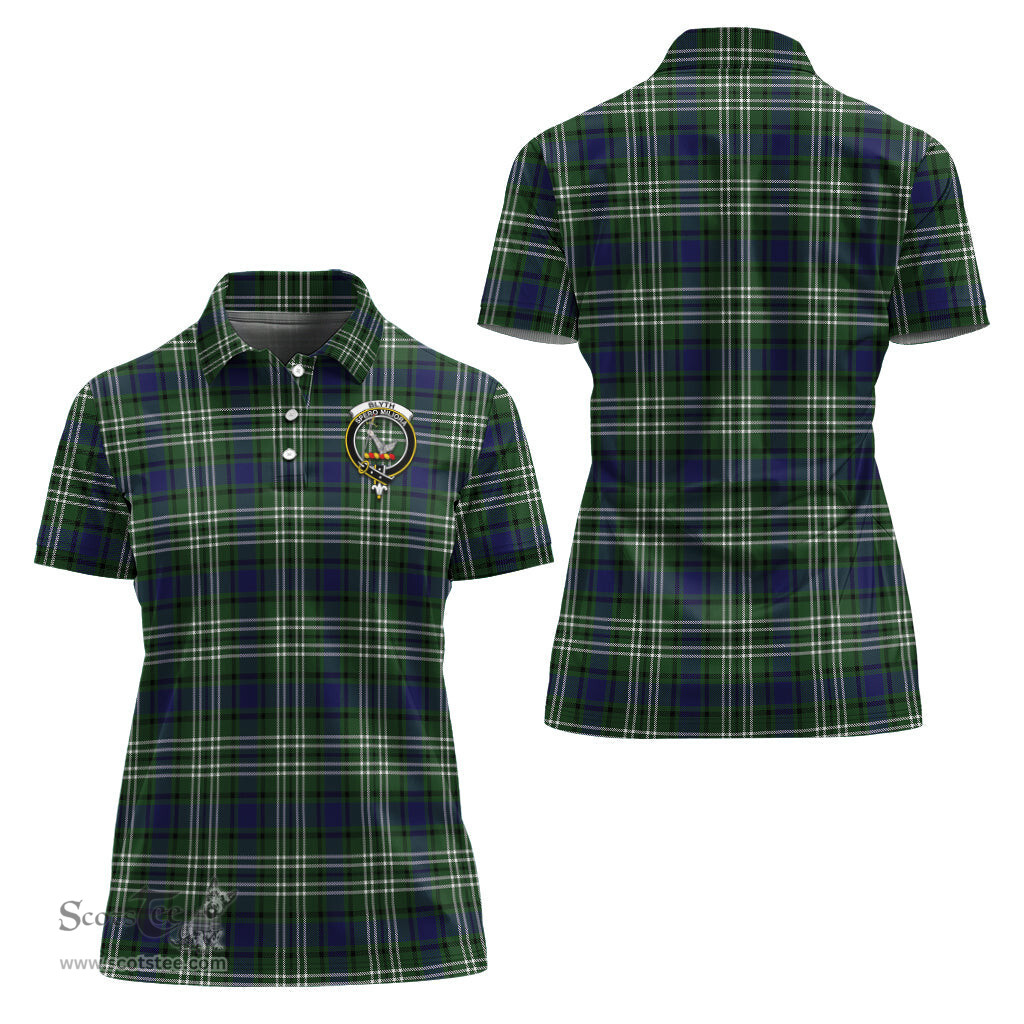 Scottish Blyth Clan Tartan Polo Shirt with Family Crest For Women, Women's Scottish Polo Shirt Scottish Plaid Tartan Plaid - ScotsTee - scotstee.com