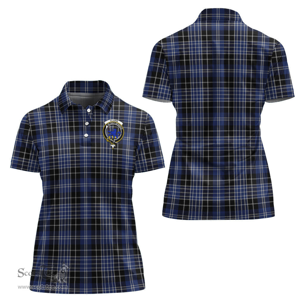 Scottish Clark (Lion) Clan Tartan Polo Shirt with Family Crest For Women, Women's Scottish Polo Shirt Scottish Plaid Tartan Plaid - ScotsTee - scotstee.com
