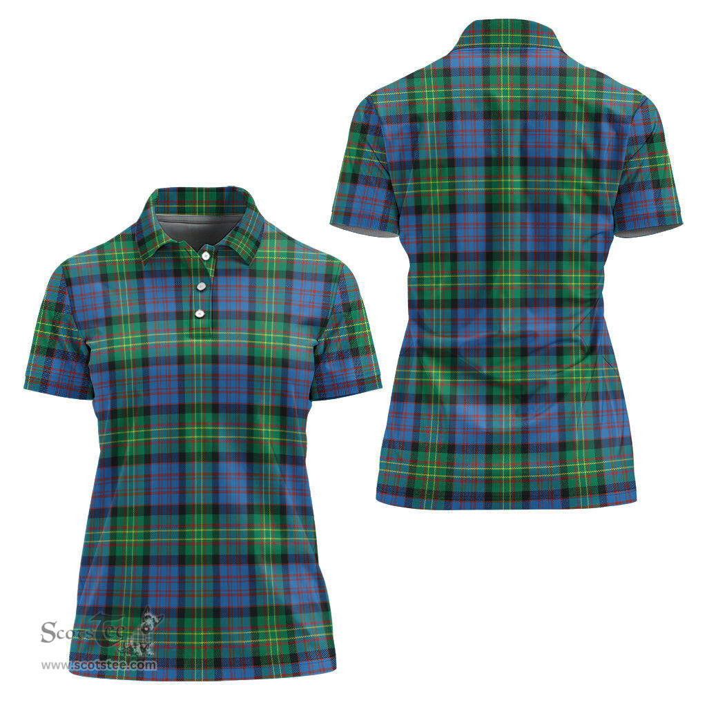 Scottish Bowie Ancient Clan Tartan Polo Shirt For Women, Women's Scottish Polo Shirt Scottish Plaid Tartan Plaid - ScotsTee - scotstee.com