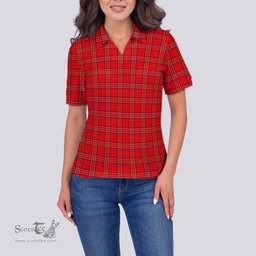 Scottish Burnett Modern Clan Tartan Polo Shirt For Women, Women's Scottish Polo Shirt Scottish Plaid Tartan Plaid - ScotsTee - scotstee.com