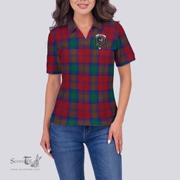 Scottish Byres (Byses) Clan Tartan Polo Shirt with Family Crest For Women, Women's Scottish Polo Shirt Scottish Plaid Tartan Plaid - ScotsTee - scotstee.com