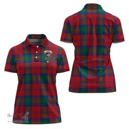 Scottish Byres (Byses) Clan Tartan Polo Shirt with Family Crest For Women, Women's Scottish Polo Shirt Scottish Plaid Tartan Plaid - ScotsTee - scotstee.com