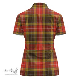 Scottish Buchanan Old Set Weathered Clan Tartan Polo Shirt For Women, Women's Scottish Polo Shirt Scottish Plaid Tartan Plaid - ScotsTee - scotstee.com