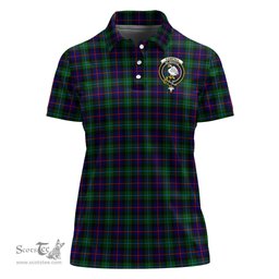 Scottish Campbell of Cawdor Modern Clan Tartan Polo Shirt with Family Crest For Women, Women's Scottish Polo Shirt Scottish Plaid Tartan Plaid - ScotsTee - scotstee.com