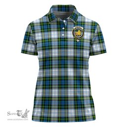 Scottish Campbell Dress Clan Tartan Polo Shirt with Family Crest For Women, Women's Scottish Polo Shirt Scottish Plaid Tartan Plaid - ScotsTee - scotstee.com