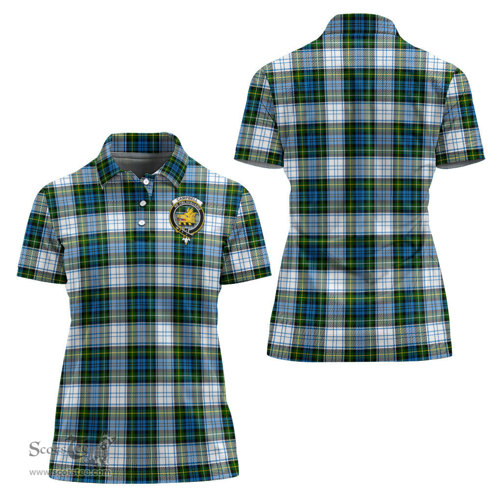 Scottish Campbell Dress Clan Tartan Polo Shirt with Family Crest For Women, Women's Scottish Polo Shirt Scottish Plaid Tartan Plaid - ScotsTee - scotstee.com