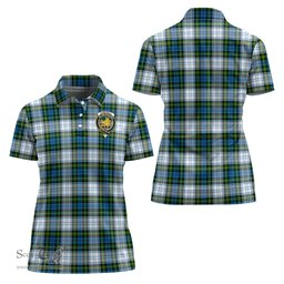 Scottish Campbell Dress Clan Tartan Polo Shirt with Family Crest For Women, Women's Scottish Polo Shirt Scottish Plaid Tartan Plaid - ScotsTee - scotstee.com