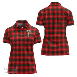 Scottish Chisholm Modern Clan Tartan Polo Shirt with Family Crest For Women, Women's Scottish Polo Shirt Scottish Plaid Tartan Plaid - ScotsTee - scotstee.com