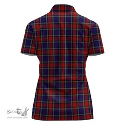 Scottish Clark (Lion) Red Clan Tartan Polo Shirt with Family Crest For Women, Women's Scottish Polo Shirt Scottish Plaid Tartan Plaid - ScotsTee - scotstee.com