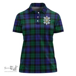 Scottish Black Watch Modern Clan Tartan Polo Shirt with Family Crest For Women, Women's Scottish Polo Shirt Scottish Plaid Tartan Plaid - ScotsTee - scotstee.com