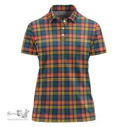 Scottish Buchanan Ancient Clan Tartan Polo Shirt For Women, Women's Scottish Polo Shirt Scottish Plaid Tartan Plaid - ScotsTee - scotstee.com