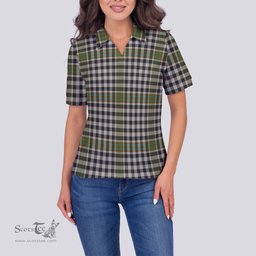 Scottish Burns Check Clan Tartan Polo Shirt For Women, Women's Scottish Polo Shirt Scottish Plaid Tartan Plaid - ScotsTee - scotstee.com