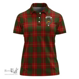 Scottish Cameron Clan Tartan Polo Shirt with Family Crest For Women, Women's Scottish Polo Shirt Scottish Plaid Tartan Plaid - ScotsTee - scotstee.com
