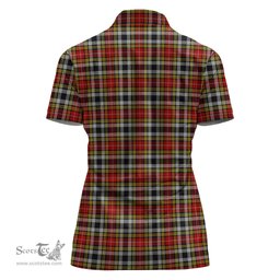 Scottish Buchanan Old Dress Clan Tartan Polo Shirt with Family Crest For Women, Women's Scottish Polo Shirt Scottish Plaid Tartan Plaid - ScotsTee - scotstee.com