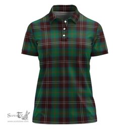 Scottish Chisholm Hunting Ancient Clan Tartan Polo Shirt For Women, Women's Scottish Polo Shirt Scottish Plaid Tartan Plaid - ScotsTee - scotstee.com