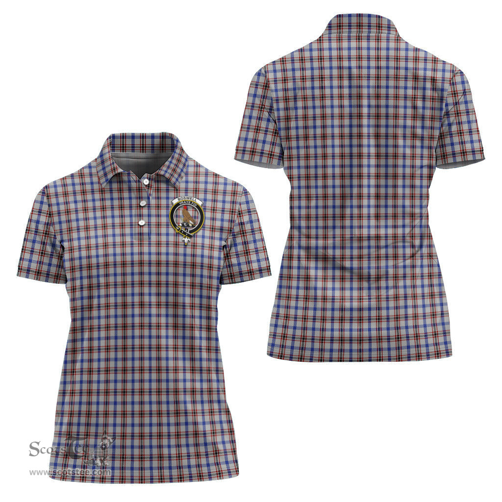 Scottish Boswell Clan Tartan Polo Shirt with Family Crest For Women, Women's Scottish Polo Shirt Scottish Plaid Tartan Plaid - ScotsTee - scotstee.com