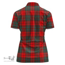 Scottish Cheyne Clan Tartan Polo Shirt with Family Crest For Women, Women's Scottish Polo Shirt Scottish Plaid Tartan Plaid - ScotsTee - scotstee.com