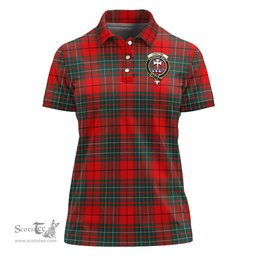 Scottish Cheyne Clan Tartan Polo Shirt with Family Crest For Women, Women's Scottish Polo Shirt Scottish Plaid Tartan Plaid - ScotsTee - scotstee.com