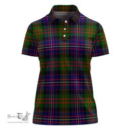 Scottish Chalmers Modern Clan Tartan Polo Shirt For Women, Women's Scottish Polo Shirt Scottish Plaid Tartan Plaid - ScotsTee - scotstee.com