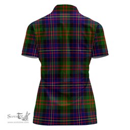 Scottish Chalmers Modern Clan Tartan Polo Shirt For Women, Women's Scottish Polo Shirt Scottish Plaid Tartan Plaid - ScotsTee - scotstee.com