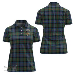 Scottish Cameron of Erracht Ancient Clan Tartan Polo Shirt with Family Crest For Women, Women's Scottish Polo Shirt Scottish Plaid Tartan Plaid - ScotsTee - scotstee.com
